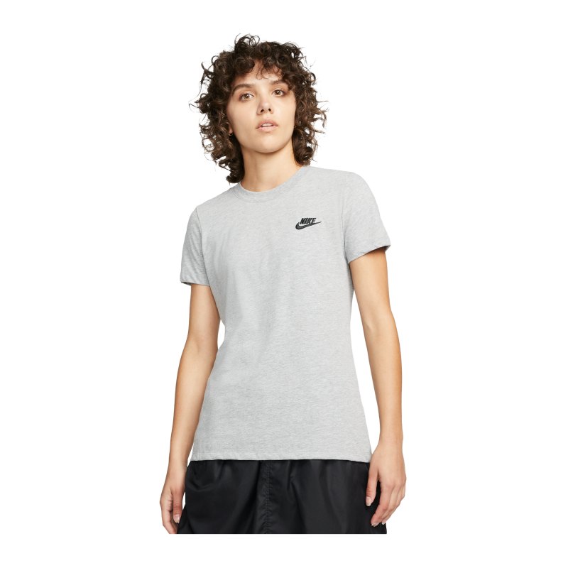 Nike Club T-Shirt Damen Grau Schwarz F063 - grau