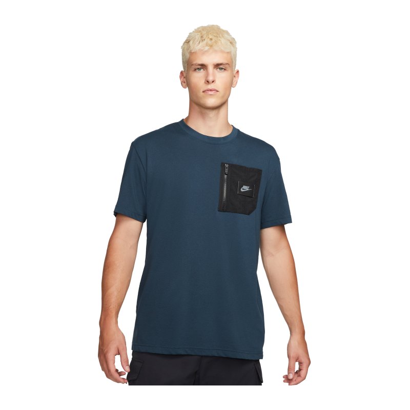 Nike SPU T-Shirt Blau Schwarz F454 - blau