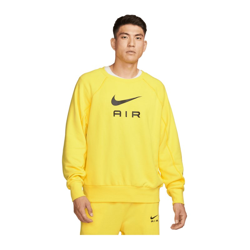 Nike Air FT Crew Sweatshirt Gelb Schwarz F765 - gelb