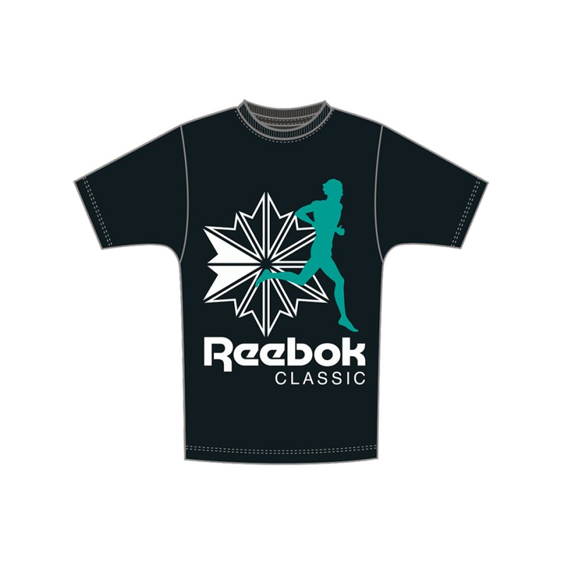 Reebok Classics F CLR Tee T-Shirt Schwarz Grün - schwarz