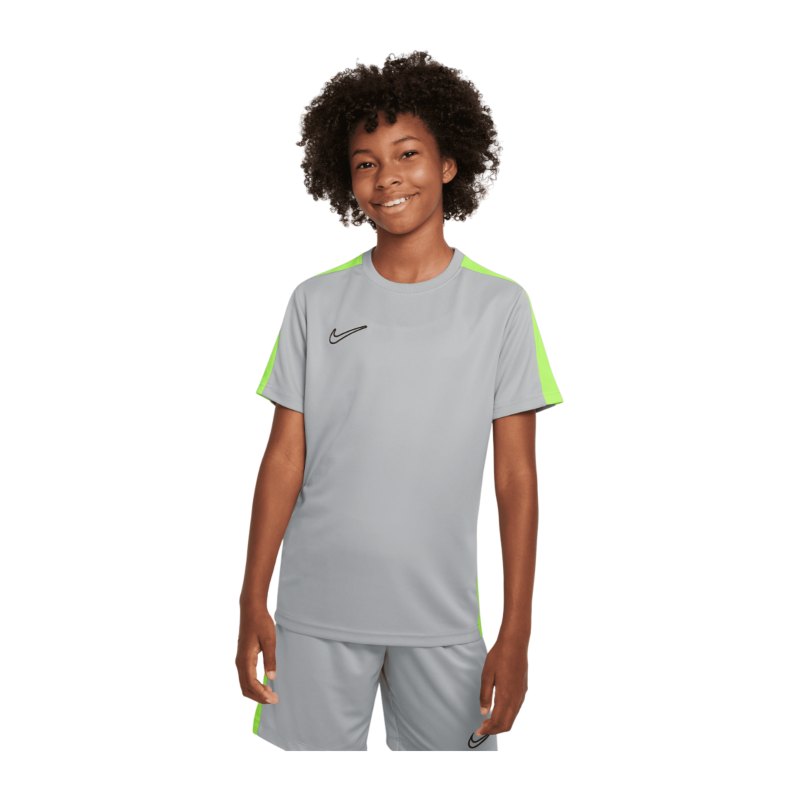 Nike Academy 23 T-Shirt Kids Grau Gelb F007 - grau