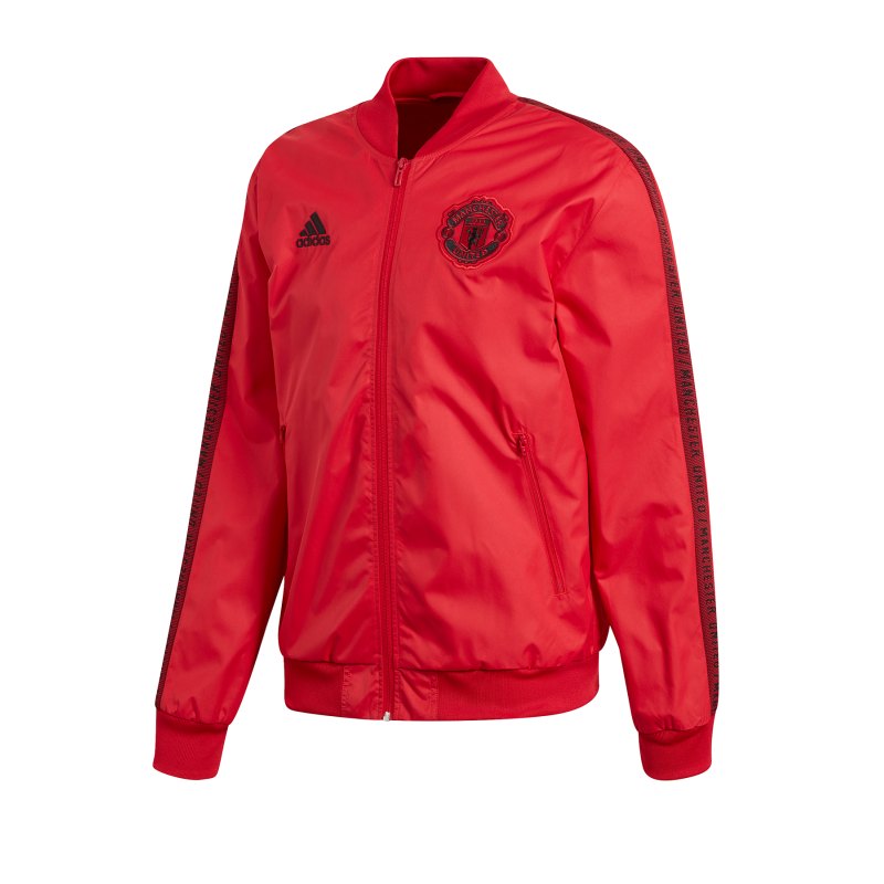 adidas Manchester United Anthem Jacket Rot Schwarz - Rot