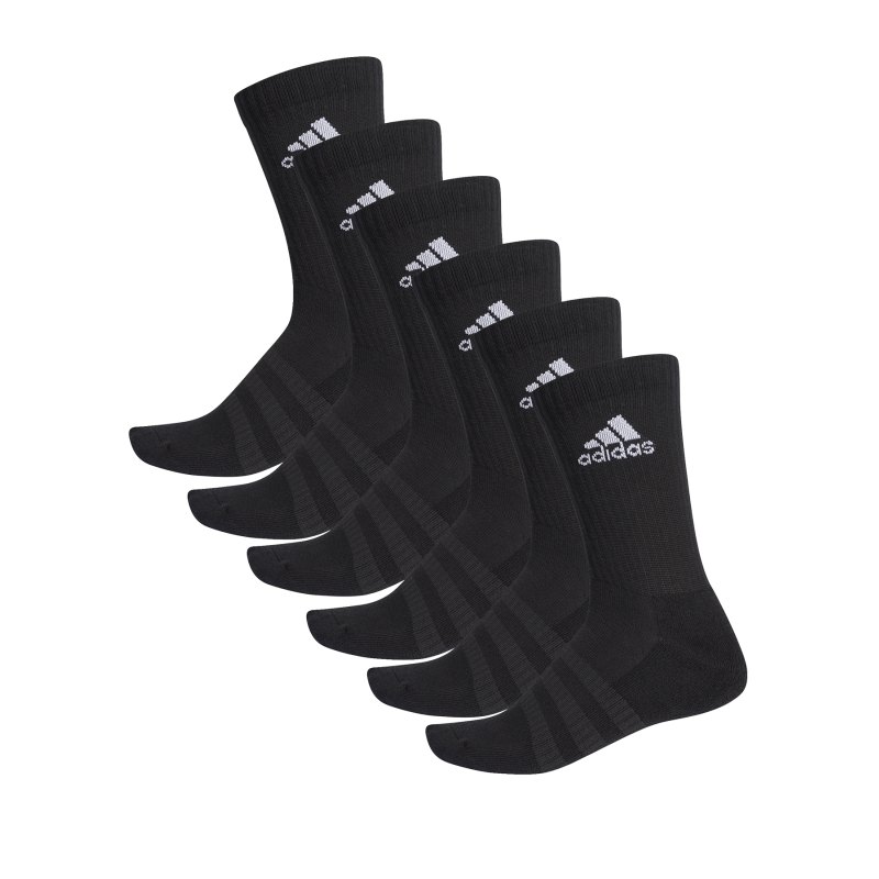 adidas Cushion Crew Socken 6er Pack Schwarz - schwarz