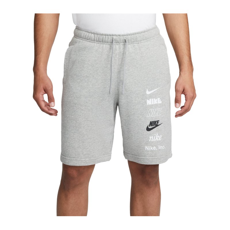 Nike Club Fleece French Terry Short Grau F063 - grau