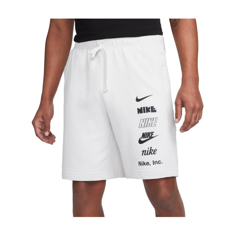 Nike Club Fleece French Terry Short Weiss F030 - weiss