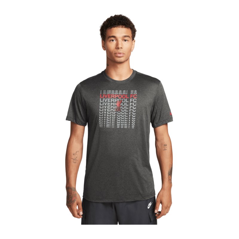 Nike FC Liverpool Soccer T-Shirt Schwarz F063 - grau
