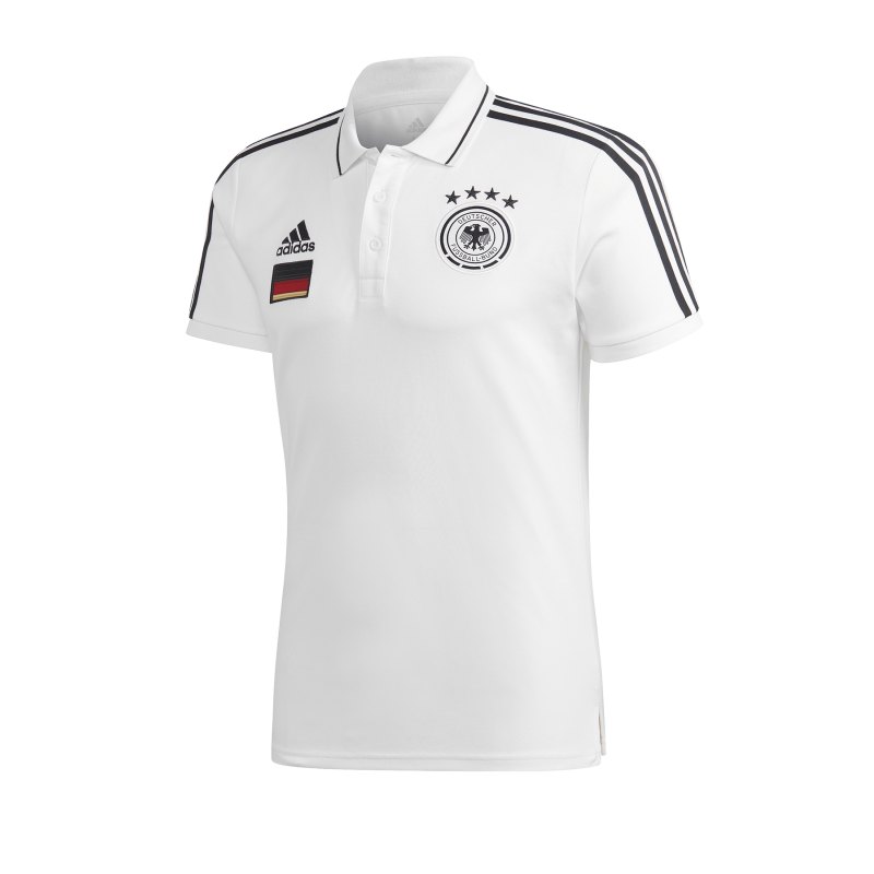 adidas DFB Deutschland 3S Poloshirt Weiss - weiss