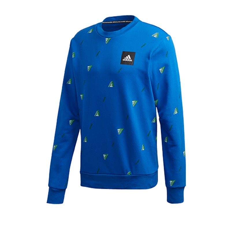 adidas Crew GFX Sweatshirt Blau Weiss - blau