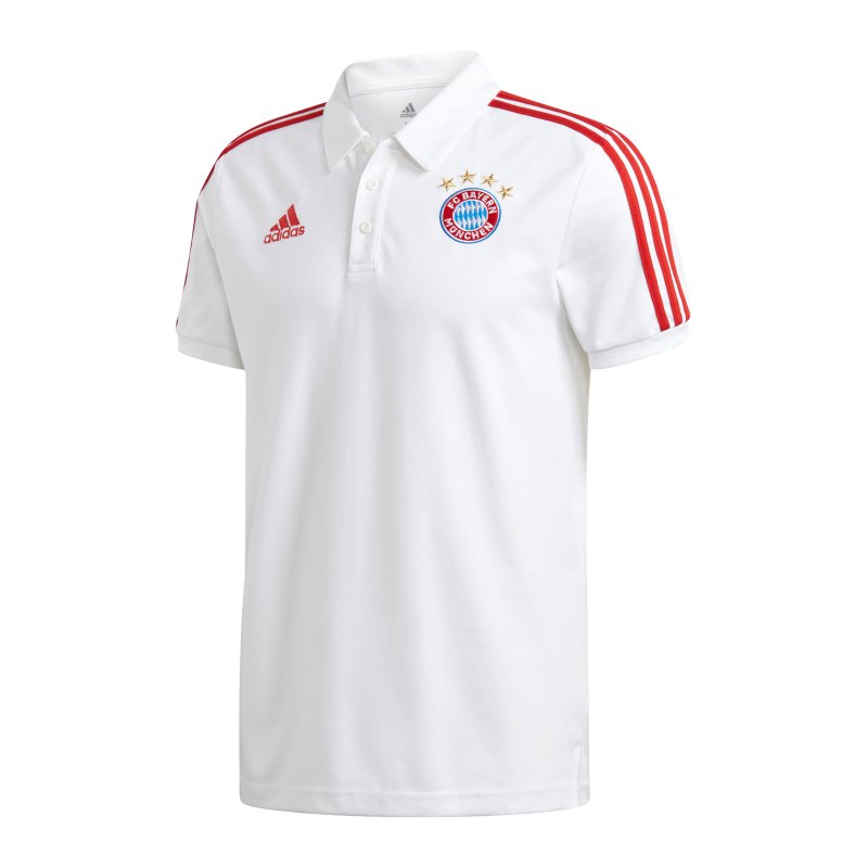 adidas FC Bayern München 3 Stripes Poloshirt Weiss - weiss