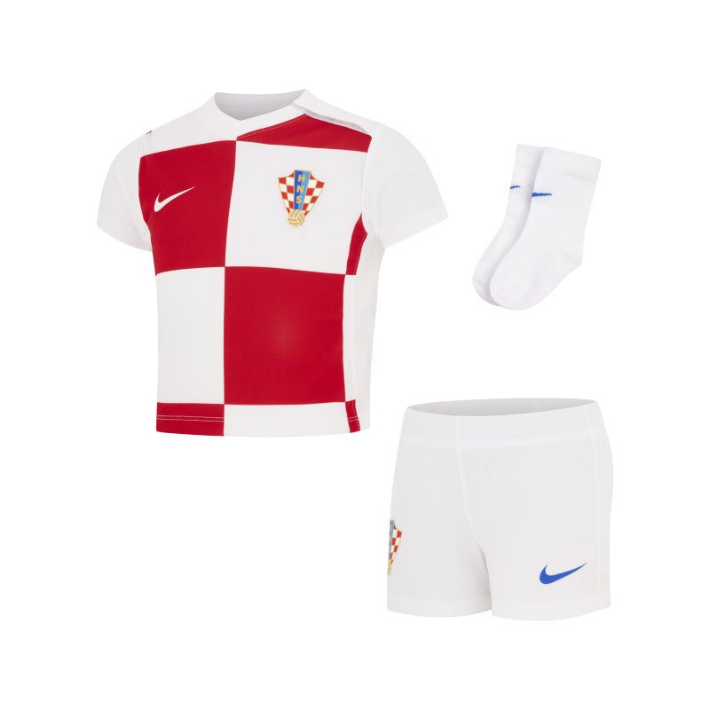 Nike Kroatien Babykit Home EM 2024 Kids Weiss Rot Weiss F100 - weiss