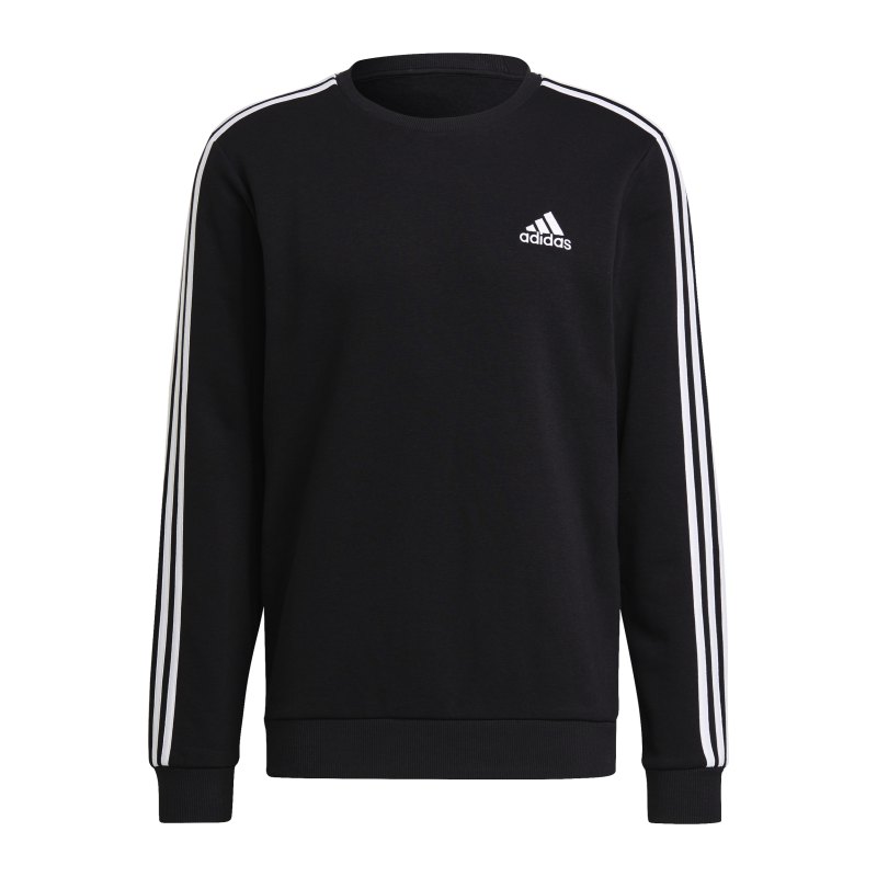 adidas Essentials 3S Fleece Sweatshirt Schwarz - schwarz