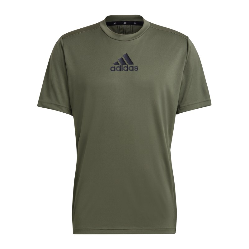 adidas D2M 3 Stripes T-Shirt Grün Schwarz - gruen