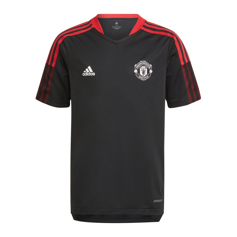 adidas Manchester United Trainingsshirt Kids Schwarz - schwarz