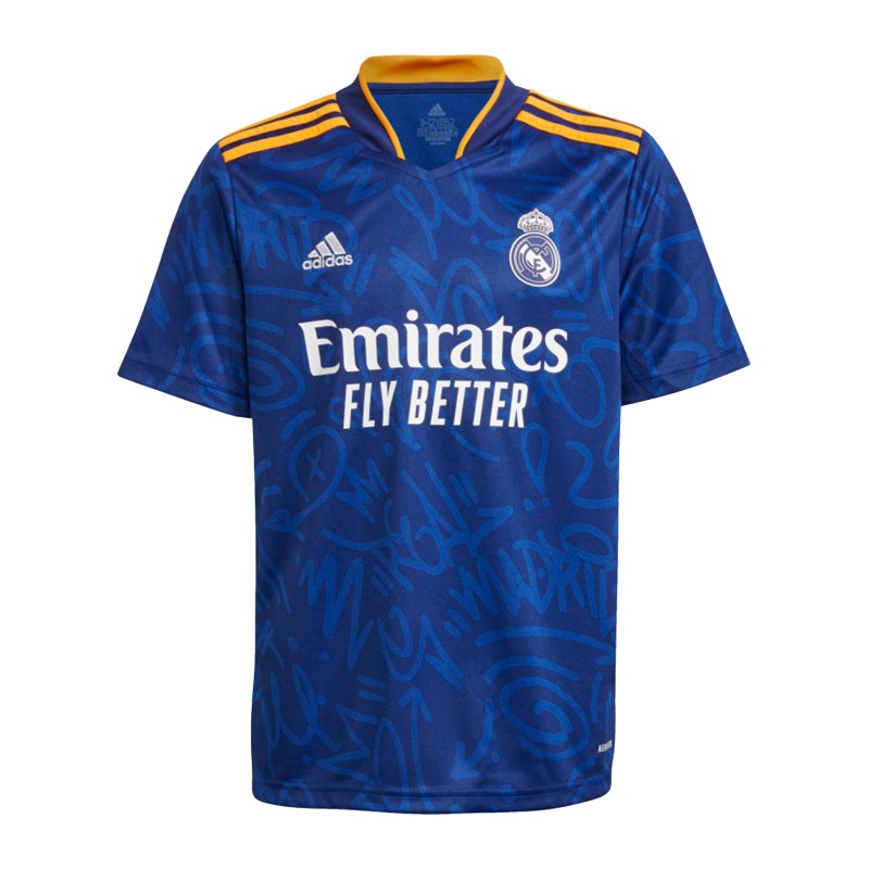 adidas Real Madrid Trikot Away 2021/2022 Kids Blau - blau