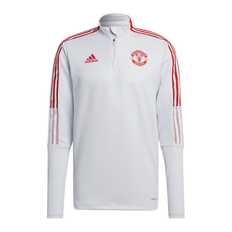 adidas Manchester United HalfZip Sweatshirt Grau - grau