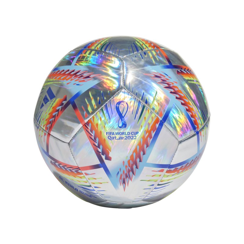 adidas Al Rihla TRN Foil Trainingsball WM22 Silber - weiss