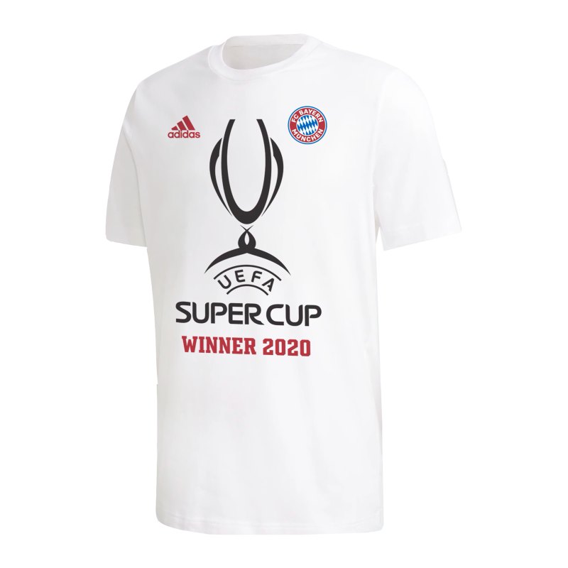 adidas FC Bayern München Supercup Sieger 2020 T-Shirt Weiss - weiss