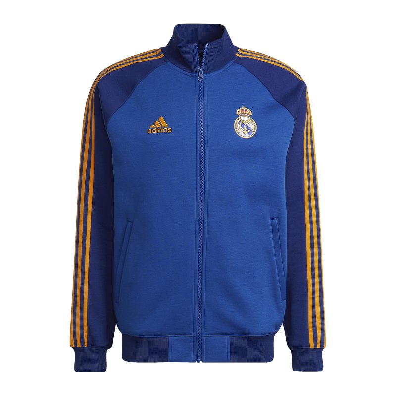 adidas Real Madrid Track Top Jacke Blau Gelb - blau