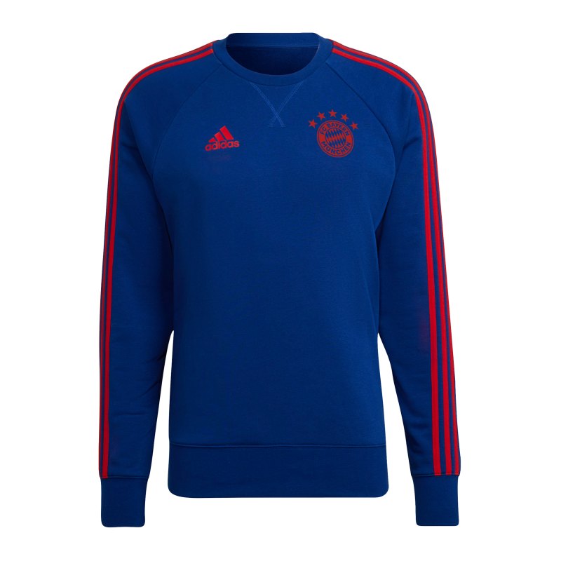 adidas FC Bayern München Sweatshirt Blau Rot - blau