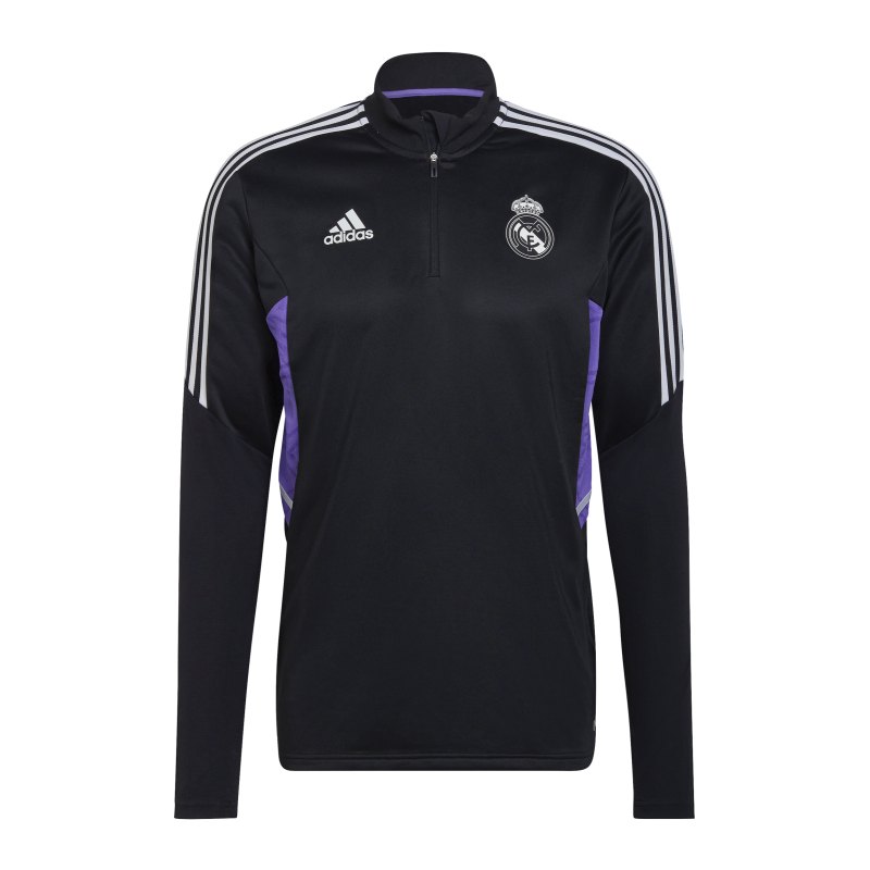 adidas Real Madrid HalfZip Sweatshirt Schwarz - schwarz