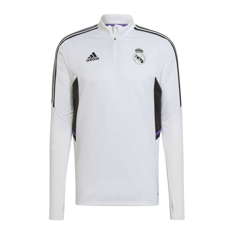 adidas Real Madrid HalfZip Sweatshirt Weiss - weiss