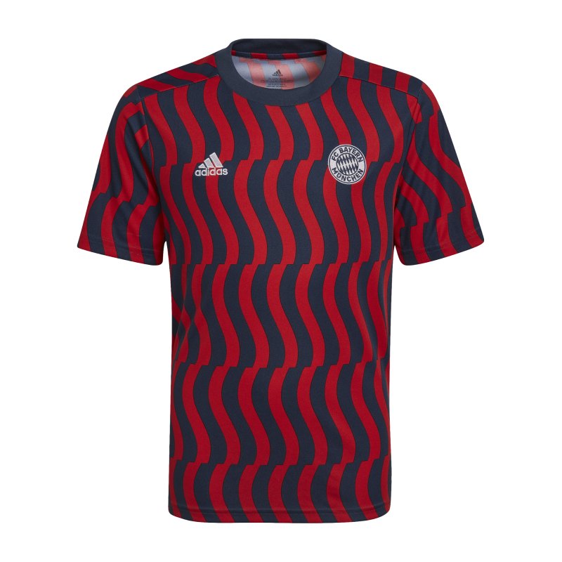 adidas FC Bayern München Prematch Shirt 2021/2022 Kids Blau Rot - blau