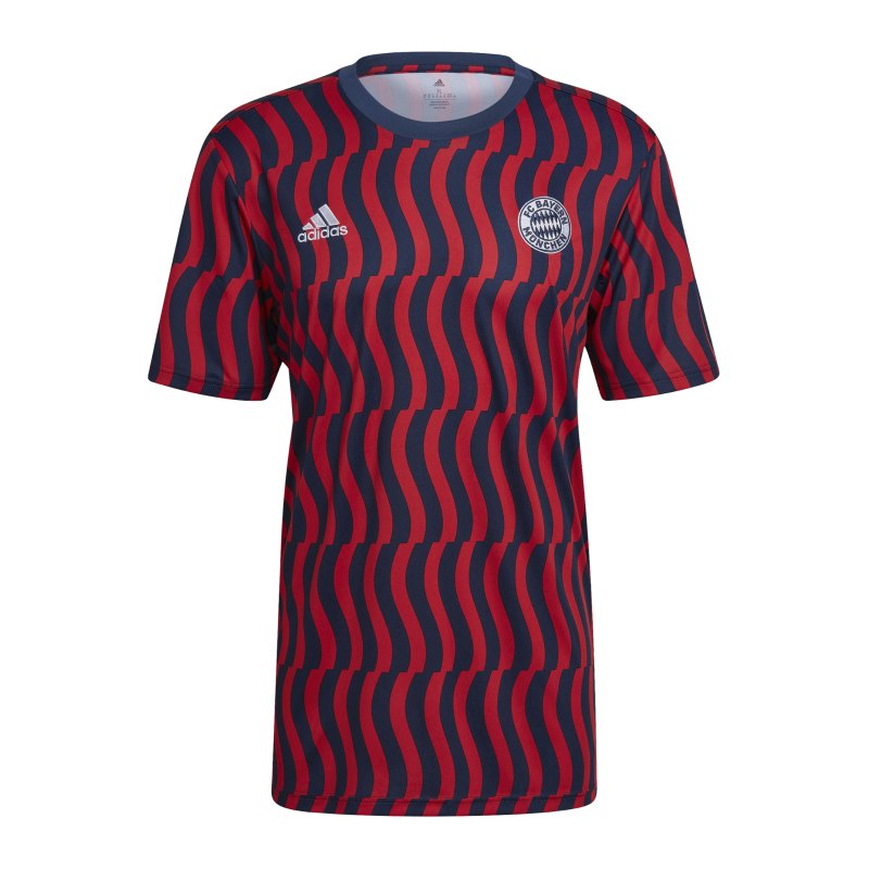 adidas FC Bayern München Prematch Shirt 2021/2022 Blau Rot - blau