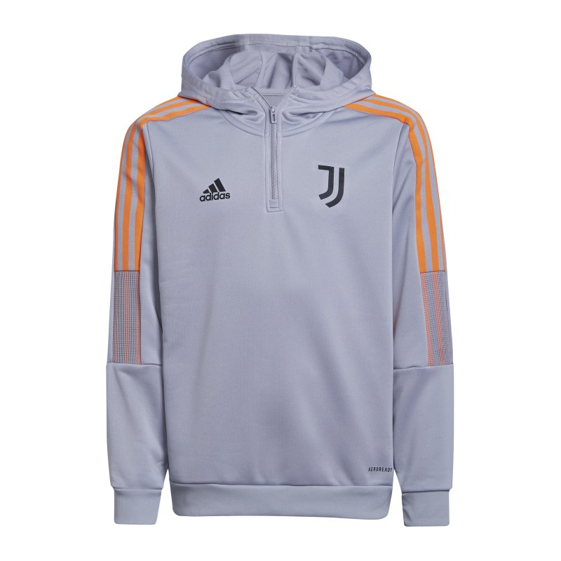 adidas Juventus Turin HalfZip Hoody Kids Grau - grau