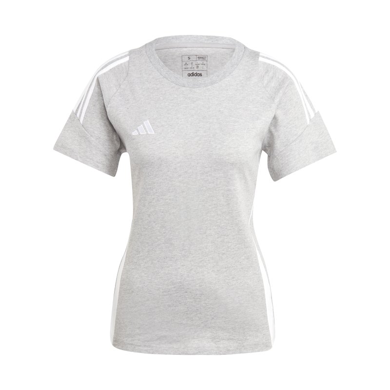 adidas Tiro 24 T-Shirt Damen Grau Weiss - grau
