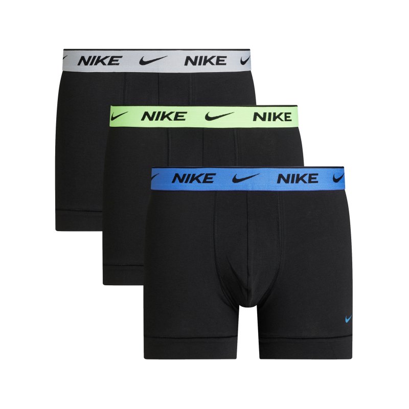 Nike Cotton Brief Boxershort 3er Pack Schwarz FHWV - schwarz