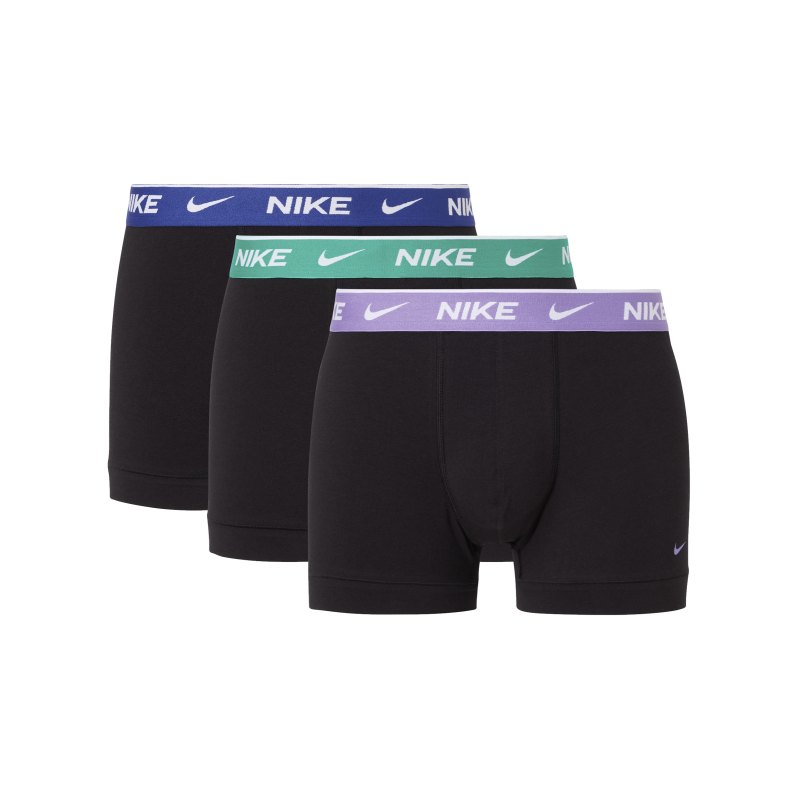Nike Cotton Trunk Boxershort 3er Pack Schwarz FAN6 - schwarz