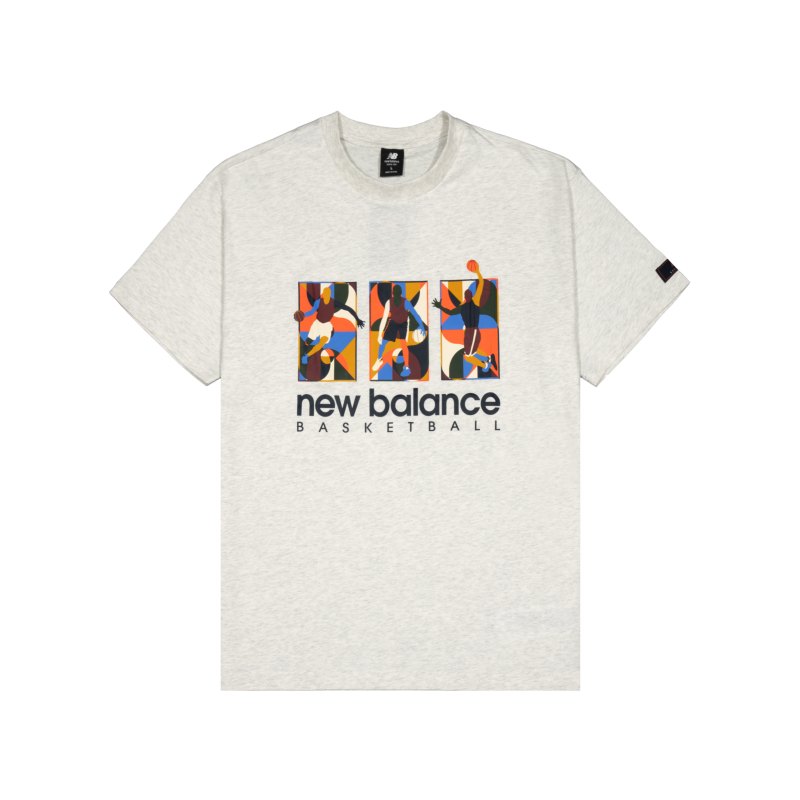 New Balance Hoops Classic Court T-Shirt Blau FSAH - grau