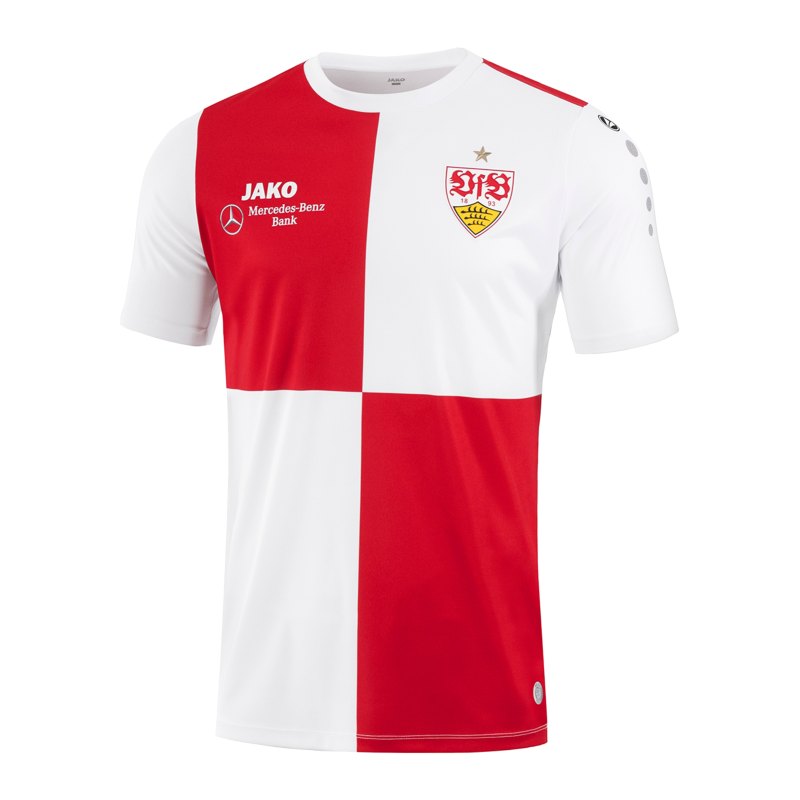 JAKO VfB Stuttgart Warm-Up T-Shirt 2021/2022 Kids Weiss Rot F11 - weiss