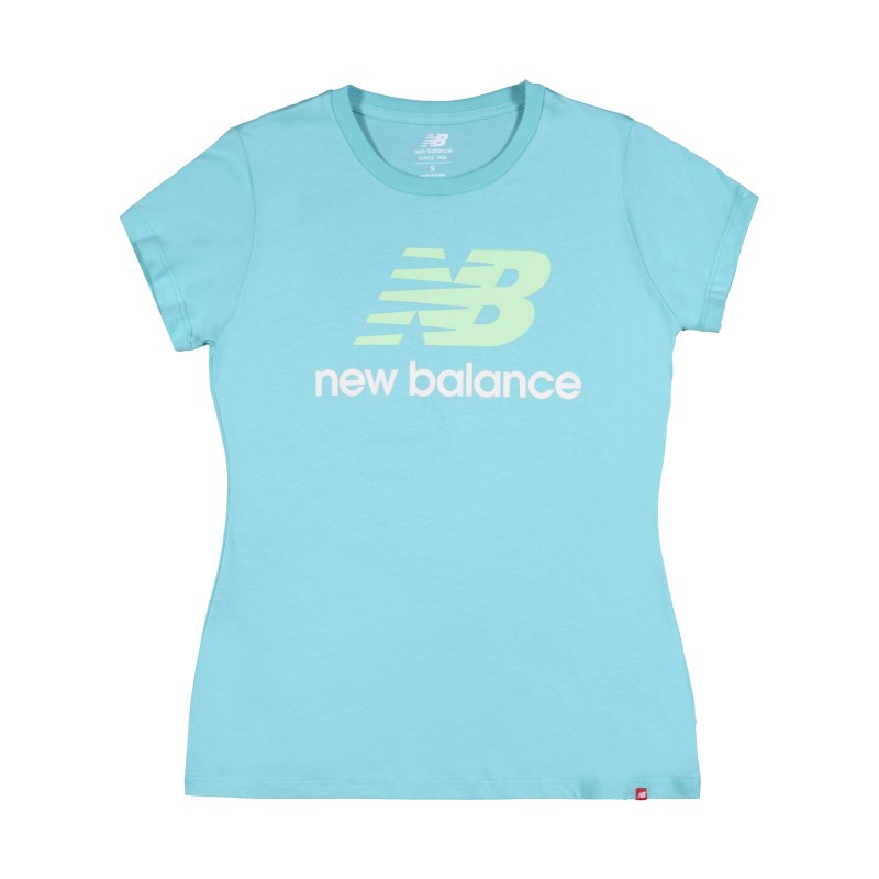 New Balance Ess Stacked Logo T-Shirt Damen FSRF - blau