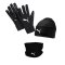 PUMA 3er Winter Set Handschuh + Beanie + Neckwarmer Schwarz Grau - schwarz