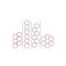 Cawila Hexa-Hoops Koordinationsleiter Set | 6er Set mit Tasche und 5 Clips | 49mm | Rot - rot