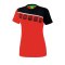 Erima 5-C T-Shirt Damen Rot Schwarz - Rot