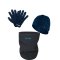 JAKO 3er Winter Set Handschuh + Beanie + Neckwarmer Blau Grau - blau