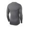 Nike Pro Warm langarm Shirt Grau Schwarz F036 - grau