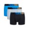 Nike Dri-FIT Micro Trunk Boxershort 3er Pack Schwarz Blau Grau FAN3 - schwarz