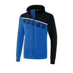 Erima 5-C Trainingsjacke mit Kapuze Weiss Blau