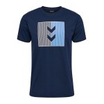 Hummel hmlACTIVE Stripe T-Shirt Blau F7459