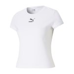 PUMA Classics Fitted T-Shirt Damen Weiss F02