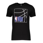 New Era NBA Logo T-Shirt Schwarz Weiss FBLKWHI