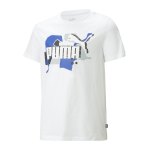 PUMA ESS STREET ART Logo T-Shirt Kids Weiss F02