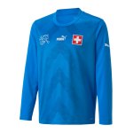 PUMA Schweiz TW-Trikot langarm WM 2022 Kids Blau F07