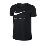 Nike Swoosh T-Shirt Running Damen Schwarz F010
