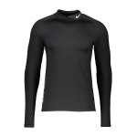 Nike Pro Warm Mock Sweatshirt Schwarz Weiss F010