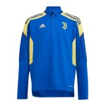 adidas Juventus Turin HalfZip Sweatshirt Kids Blau Gelb