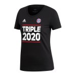 adidas FC Bayern München Triple 2020 T-Shirt Damen Schwarz